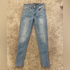 American Eagle Blue Skinny Jeans with Faded Details